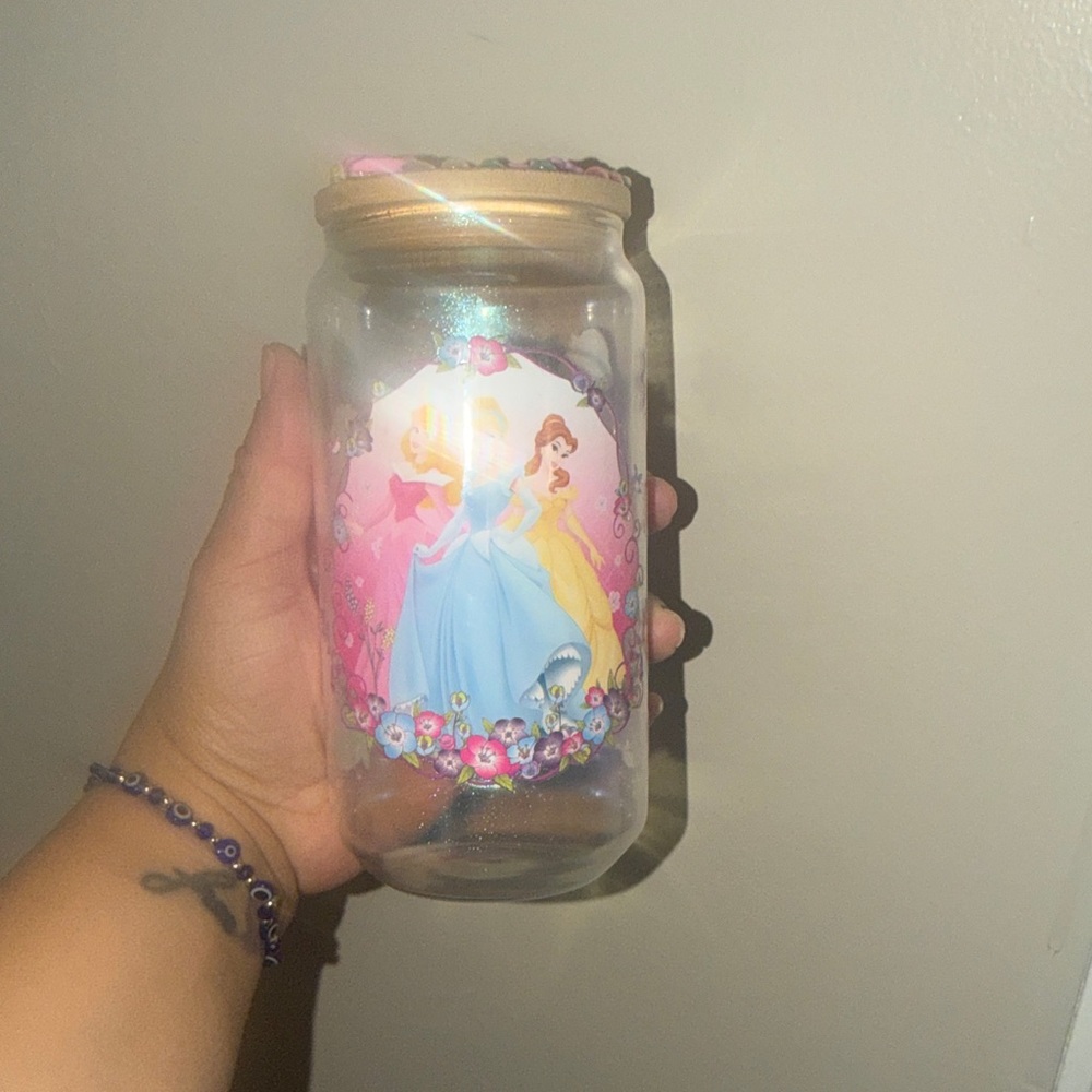 Disney Princess Glass Jar with Lid